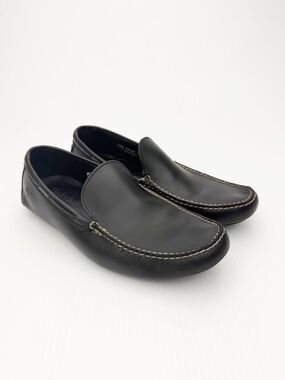Timberland Black Leather Heritage Driver Driving Loafers Shoes